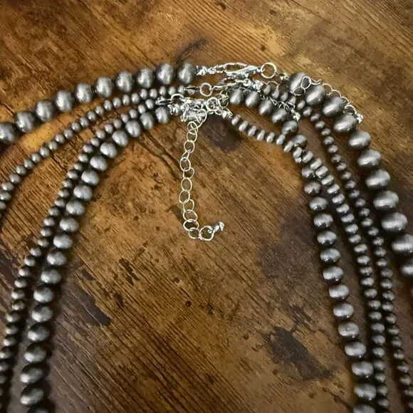 Turquoise Bead Pearl Long Necklace Bohemian Vintage Style Charm - Picture 4 of 7